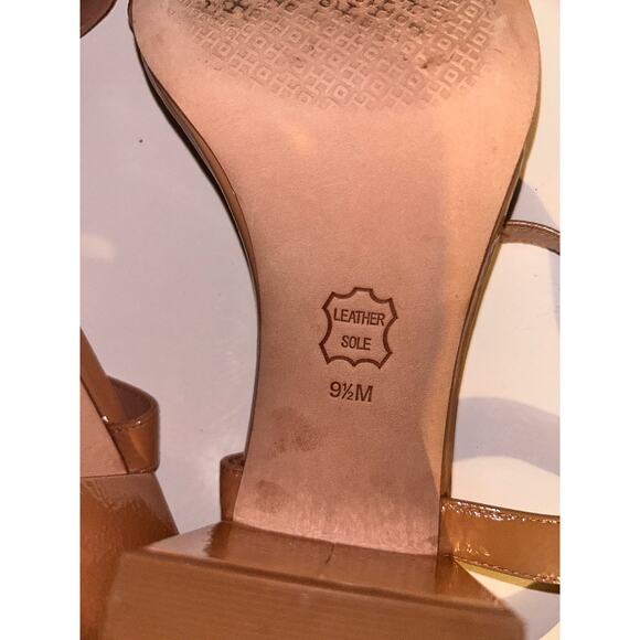 Tory Burch Laurel Preppy Academia Old Money Ankle Strap Tan Strappy Block Heels - Picture 3 of 9